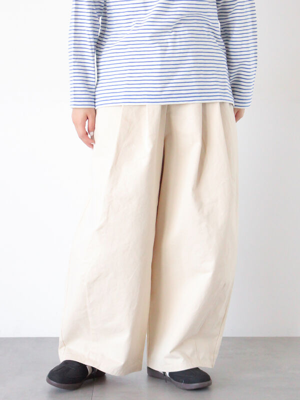 セール】 【M/Lサイズ】タックワイドパンツ（チャコールグレー