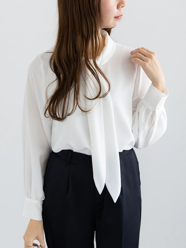 WEB限定】2wayジョーゼットボウタイブラウス【セレモニーアイテム