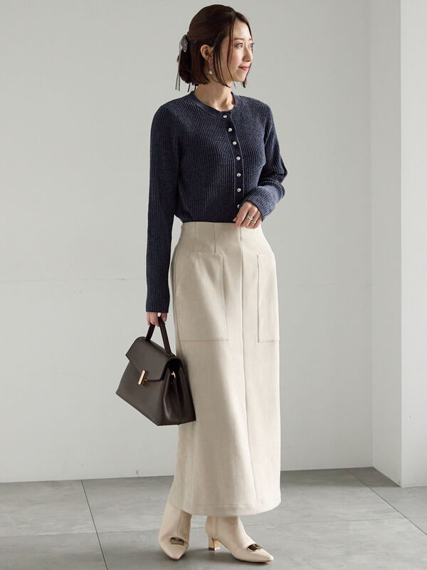 セール】 スウェードタイトスカート（ライトベージュ/モカ/ラベンダー