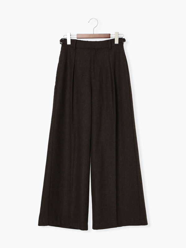セール】 【宮本茉由着用】ツイードワイドパンツ（ブラック/ブラウン