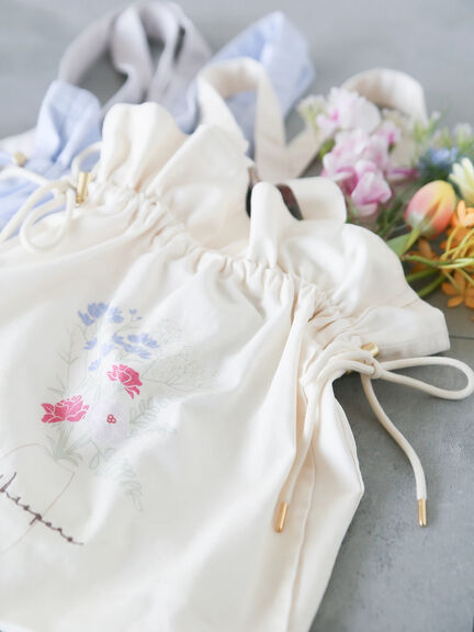 セール】 【日比谷花壇コラボ】フラワープリントバッグ（オフホワイト