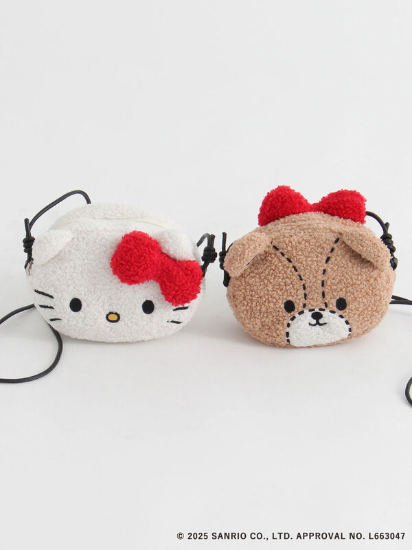 HELLO KITTY】モチーフボアミニバッグ（オフホワイト/ベージュ/バッグ