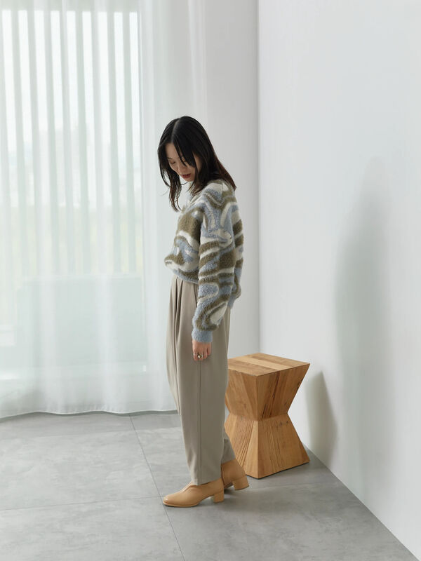 マーブル柄フェザーヤーンニットプルオーバー（トップス/ニット