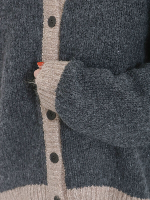 バイカラークルーネックカーディガン（その他/その他）【セール