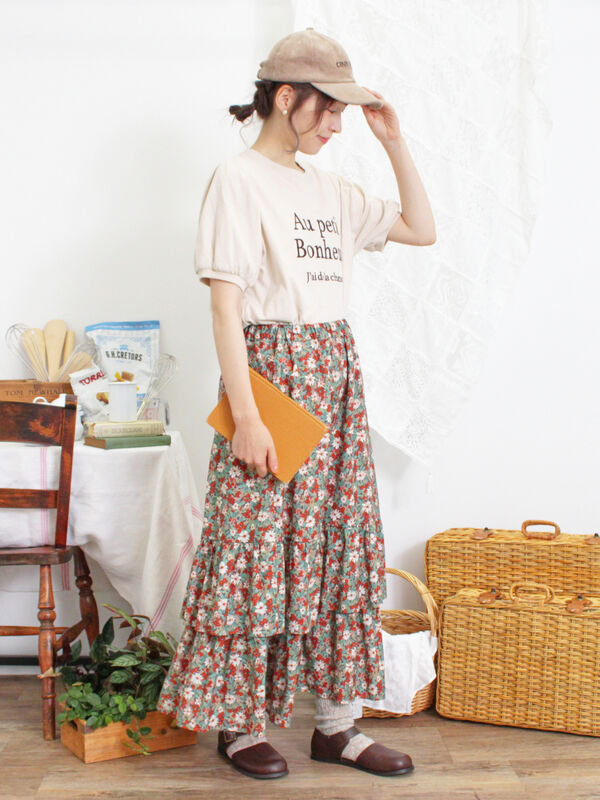 柄アソート裾重ねスカート（ボトムス/スカート）【セール】｜Samansa