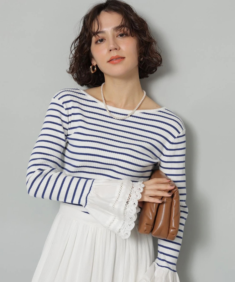 袖レースバックオープンニット | ニット | Arpege story（アルページュ