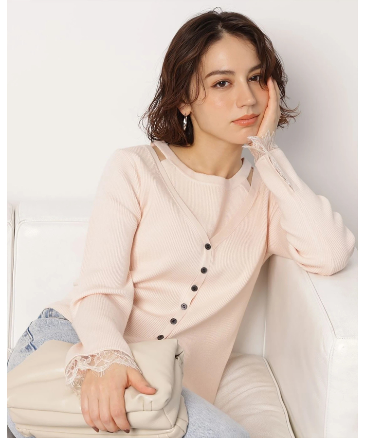 袖口レースレイヤード風ニット | ニット | Arpege story（アルページュ