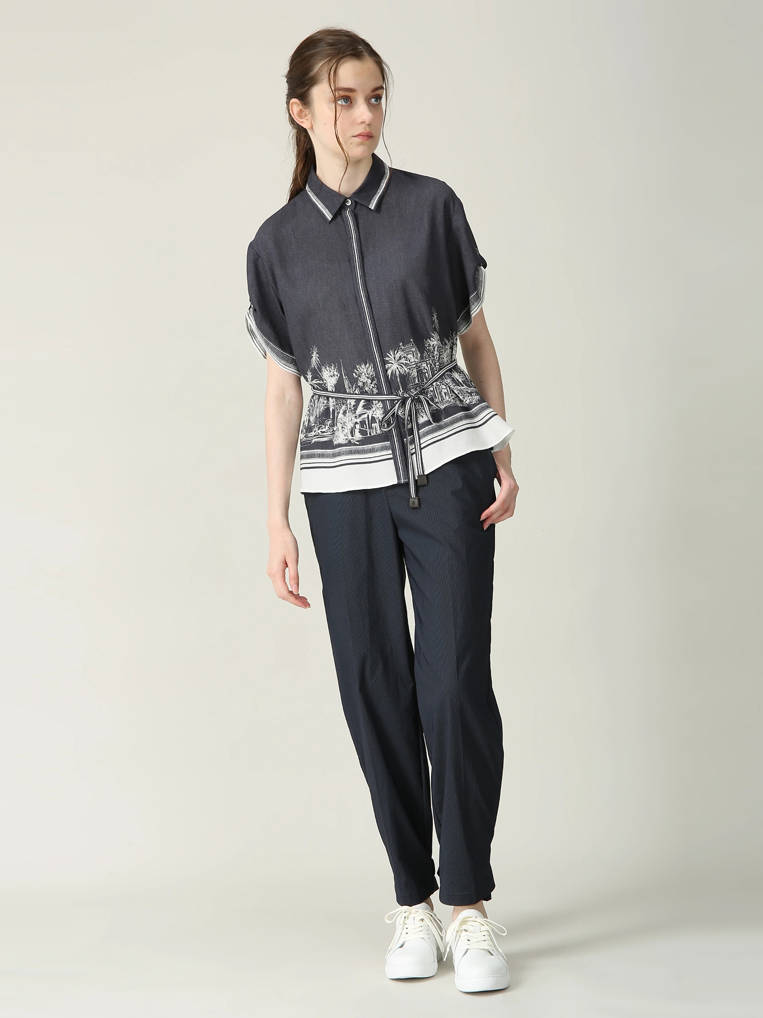 ニース パネルプリント ブラウス シャツ ｜ MORABITO BLANC（モラビト