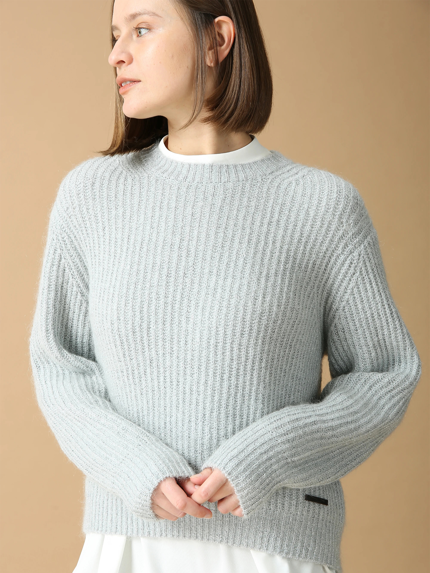 日本製】 ラメリリー リブ ニット セーター ｜ MORABITO BLANC