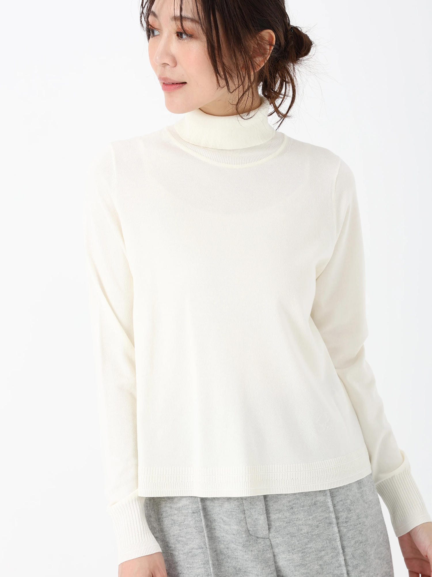 ウォッシャブル ハイネック セーター ニット ｜ PINORE（ピノーレ