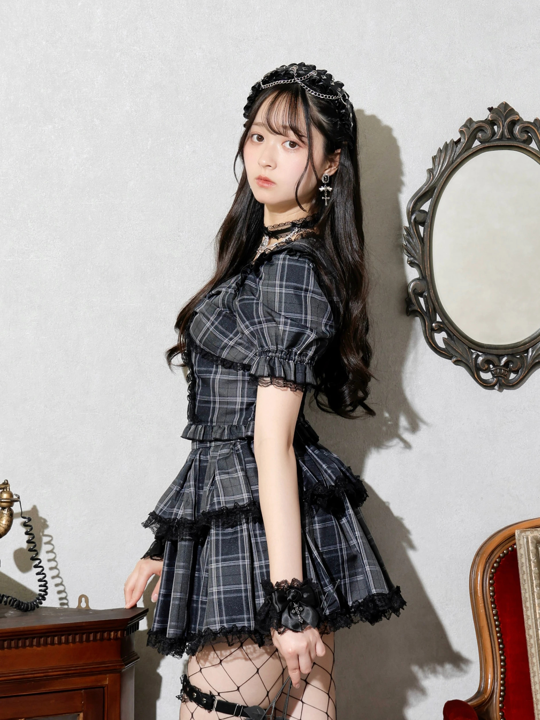 デコルテチョーカーリボンセットアップ（セットアップ｜ピンク・A柄