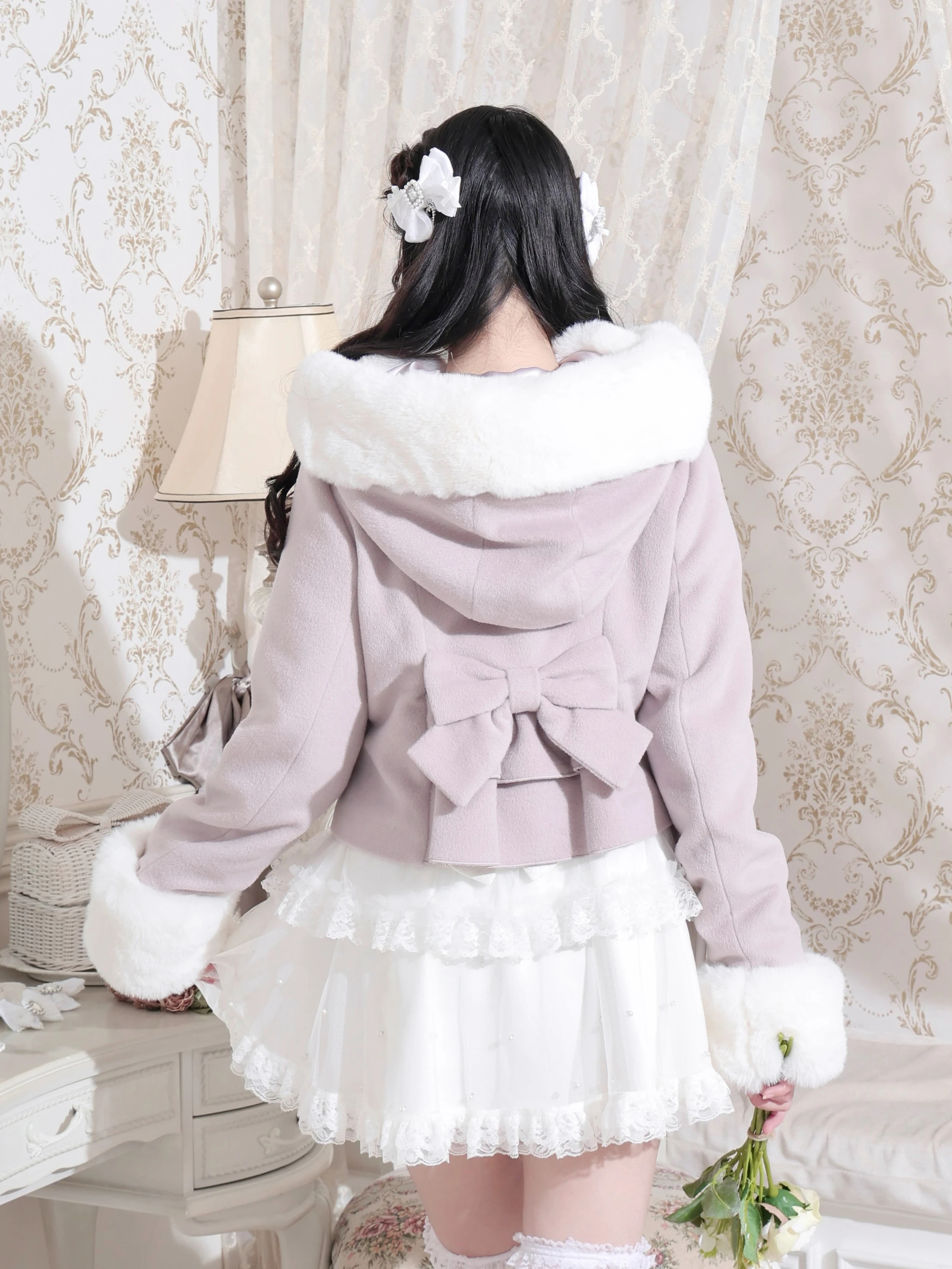 ヨークフリルドーリーショートコート（ジャケット・ブルゾン｜オフ