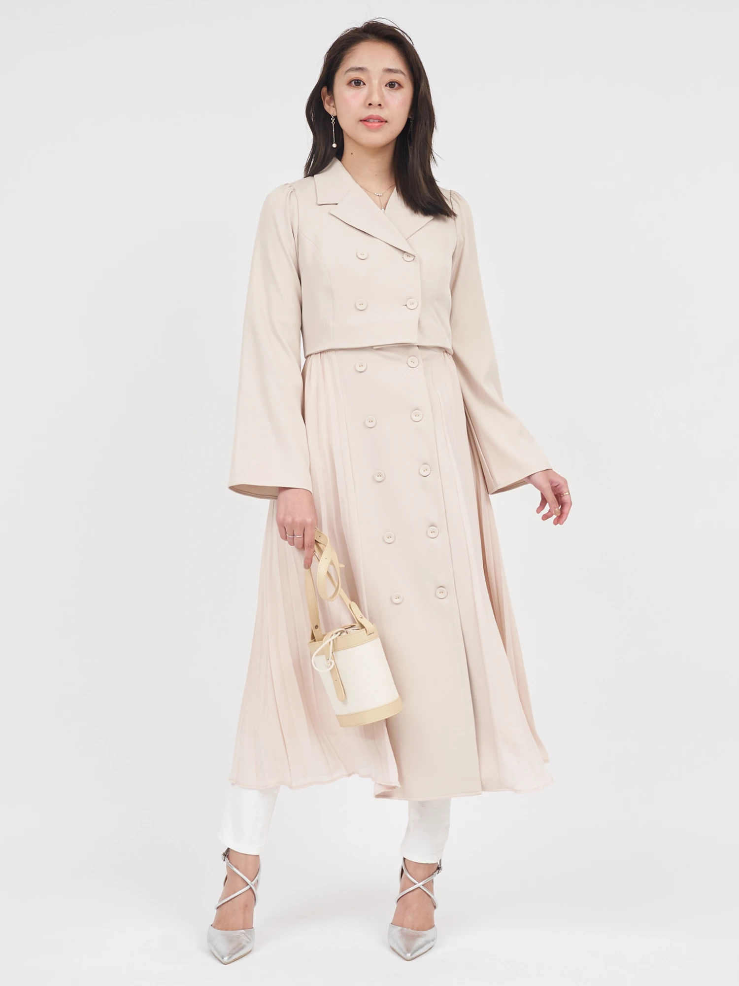 SINSS】Wide long trench coatSINSS Wide Long Trench Coat, Brown