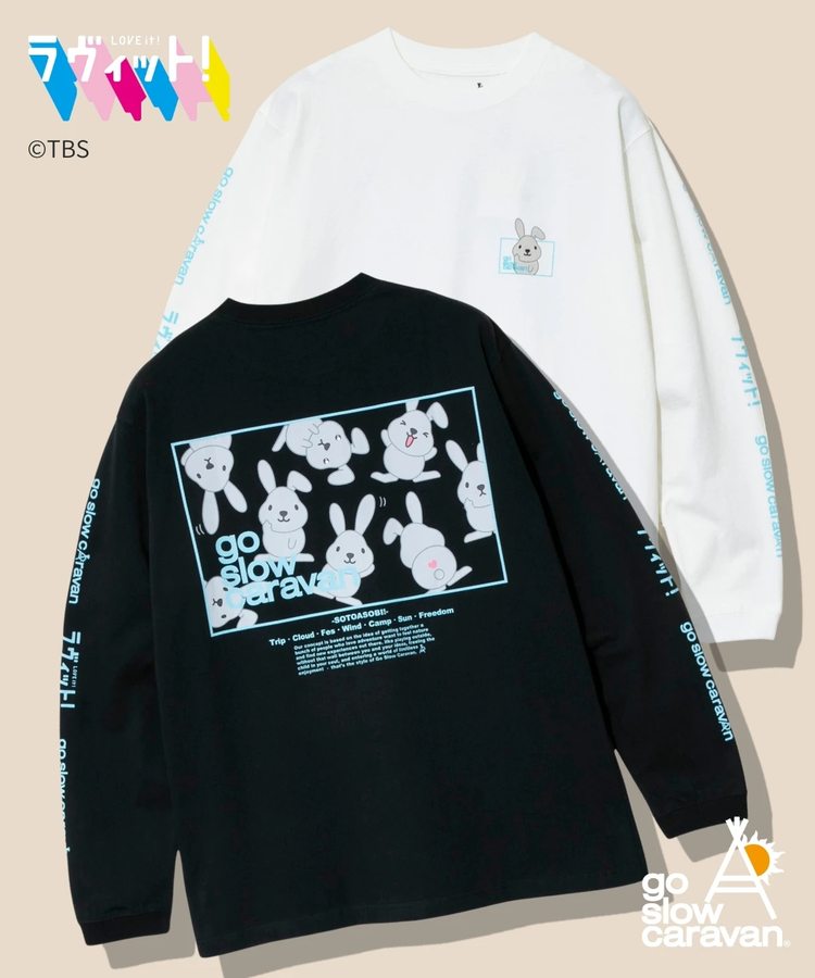 ラヴィット! × go slow caravan】USACラッピースクエアLOGO LSTEE