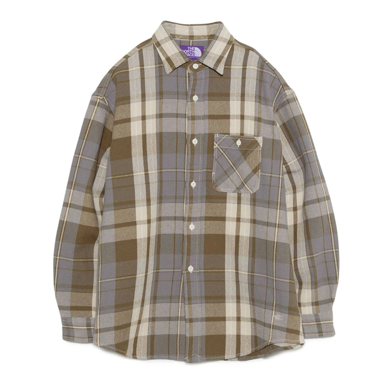 ザノースフェイスパープルレーベル]フランネルプレイドフィールド