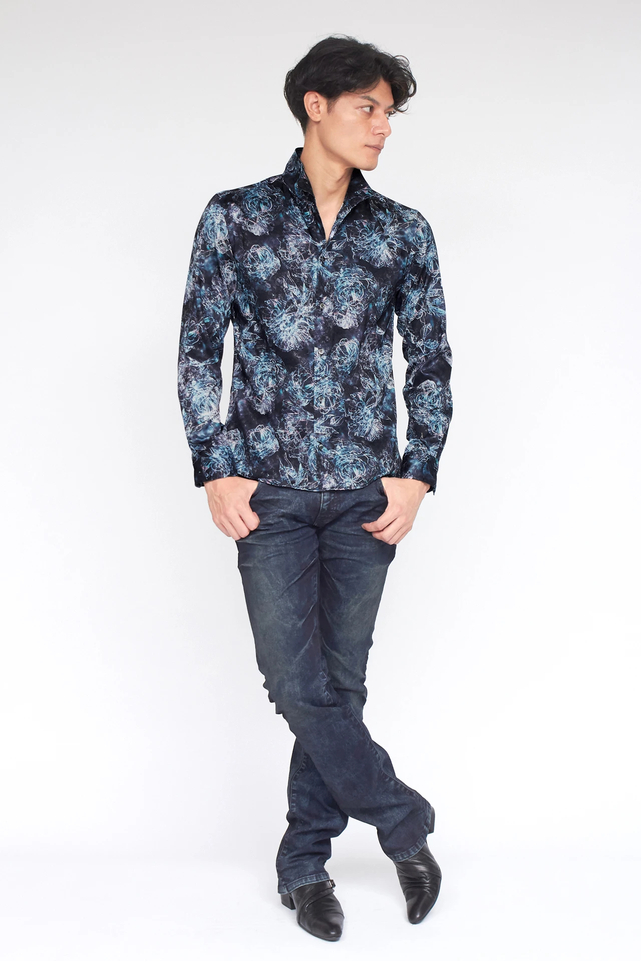 TORNADO MART∴クリスタルローズプリントシャツ / TORNADO MART