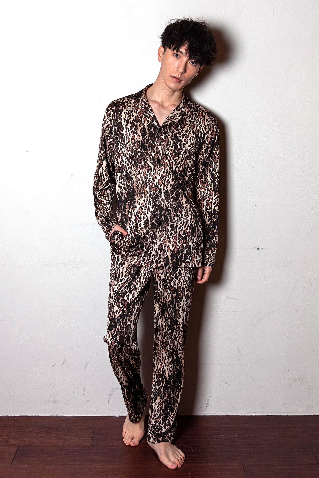 R by TORNADO MART∴レオパードプリントラウンジシャツ［セットアップ