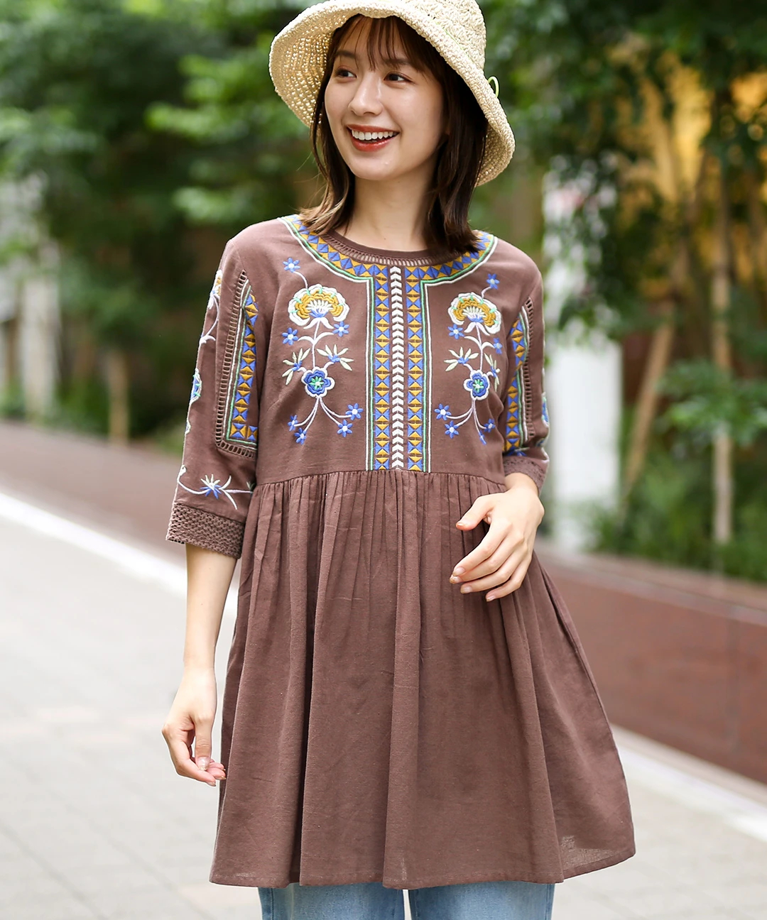 ボタニカル刺繍チュニック / チュニック | エスニックファッション