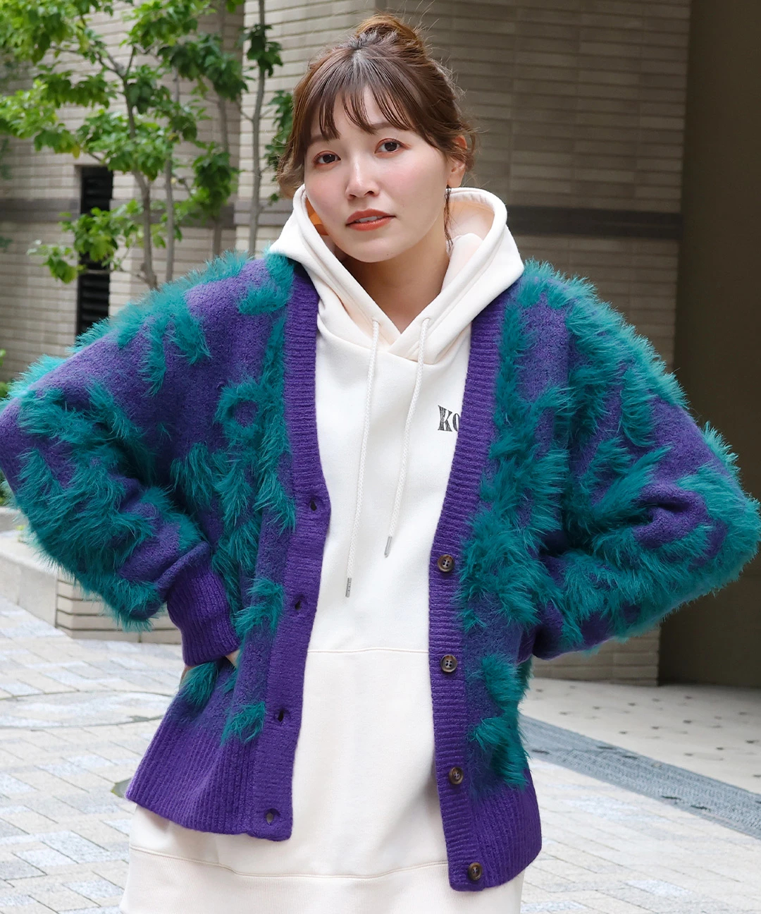 ヤクタッチフェザーニットカーディガン【2月24日(火)15時までの限定