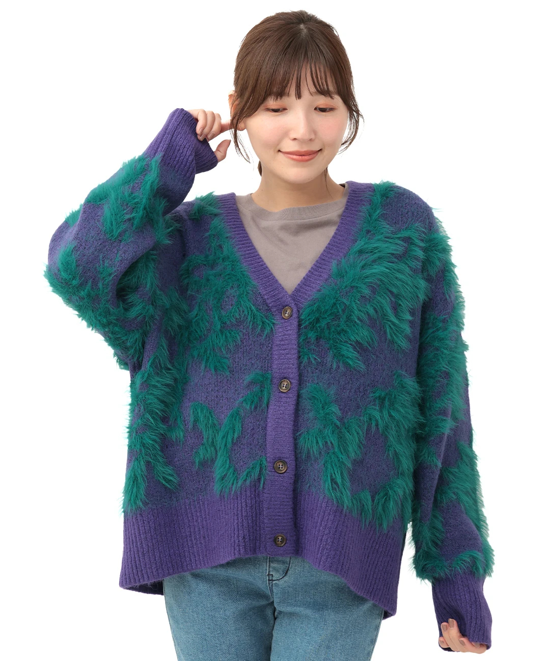 ヤクタッチフェザーニットカーディガン【2月24日(火)15時までの限定