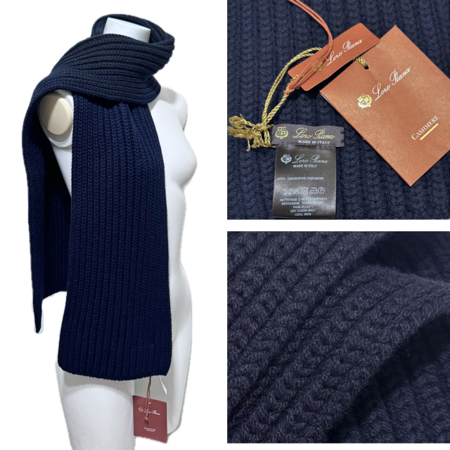 ロロピアーナ 男女兼用 カシミア100％ リヴニットマフラー(マリア