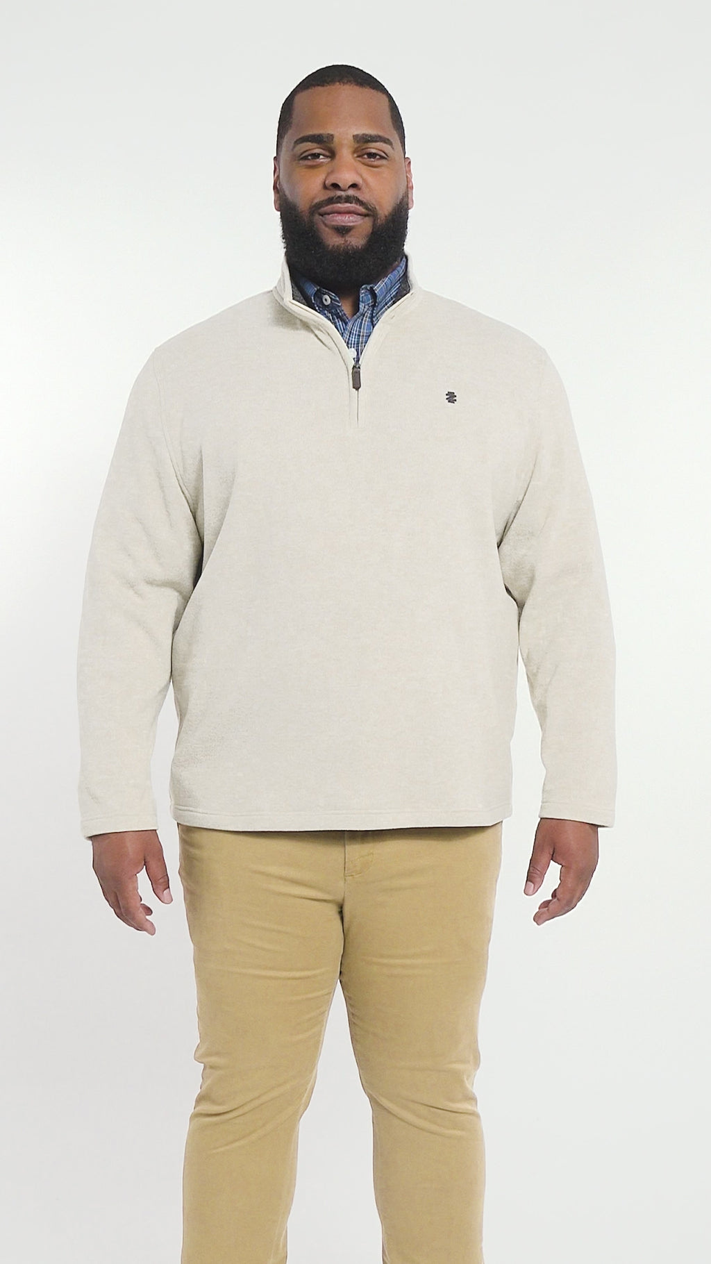 Big & Tall Thermasoft Sweater Fleece Quarter Zip - Rock Hthr – IZOD