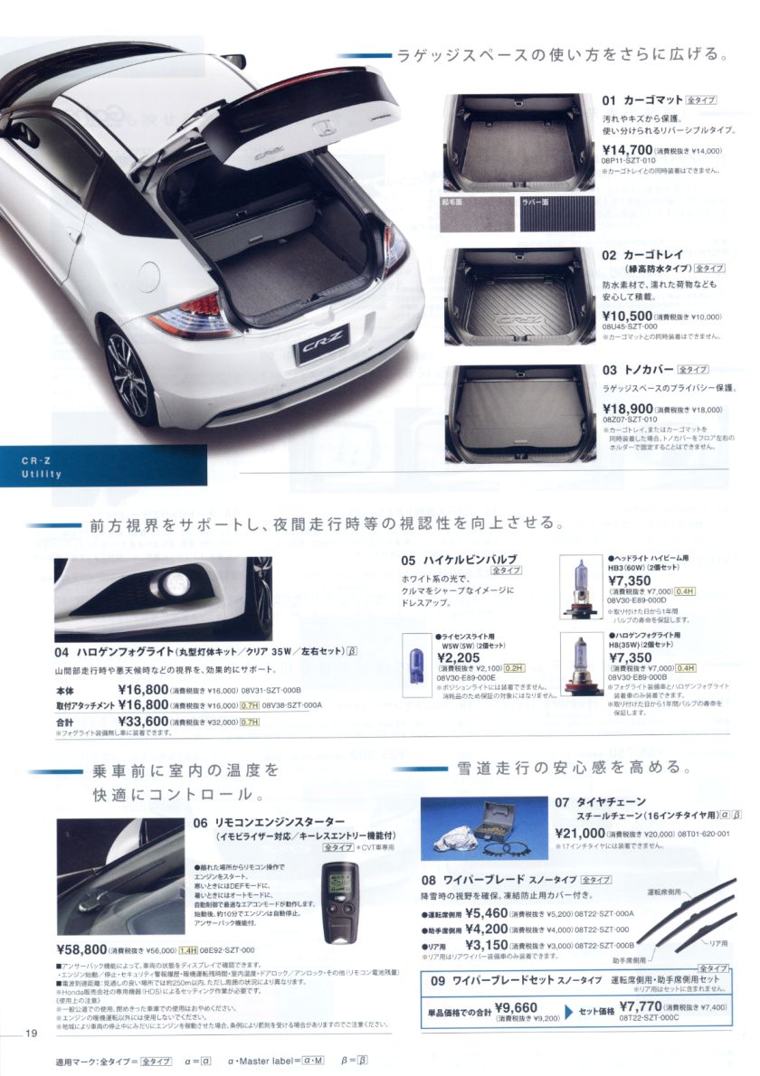 即決！ CR-Z ZF1 CR-Zの純正トノカバーです♪ 純正トノカバー ホンダ