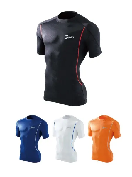 Jawin】 56154 Vネックショートスリーブ(総メッシュ)[春夏]＜名入れ