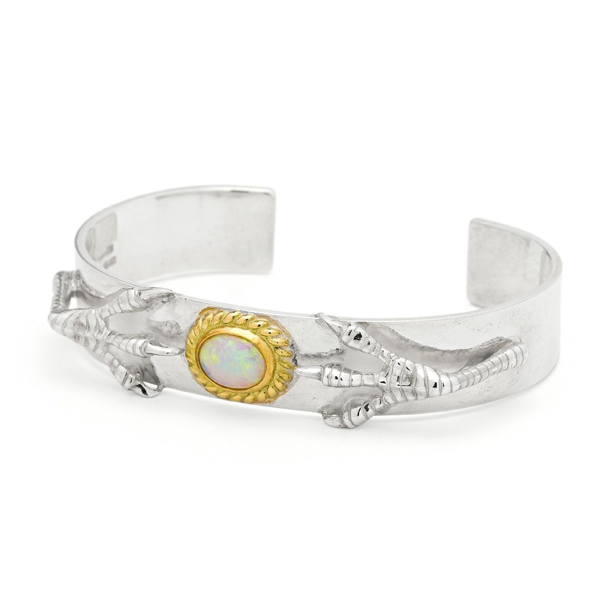 ゴッドサンズ 平打ち銀爪バングルK18メタル付き 12mm板 | ジュエリー