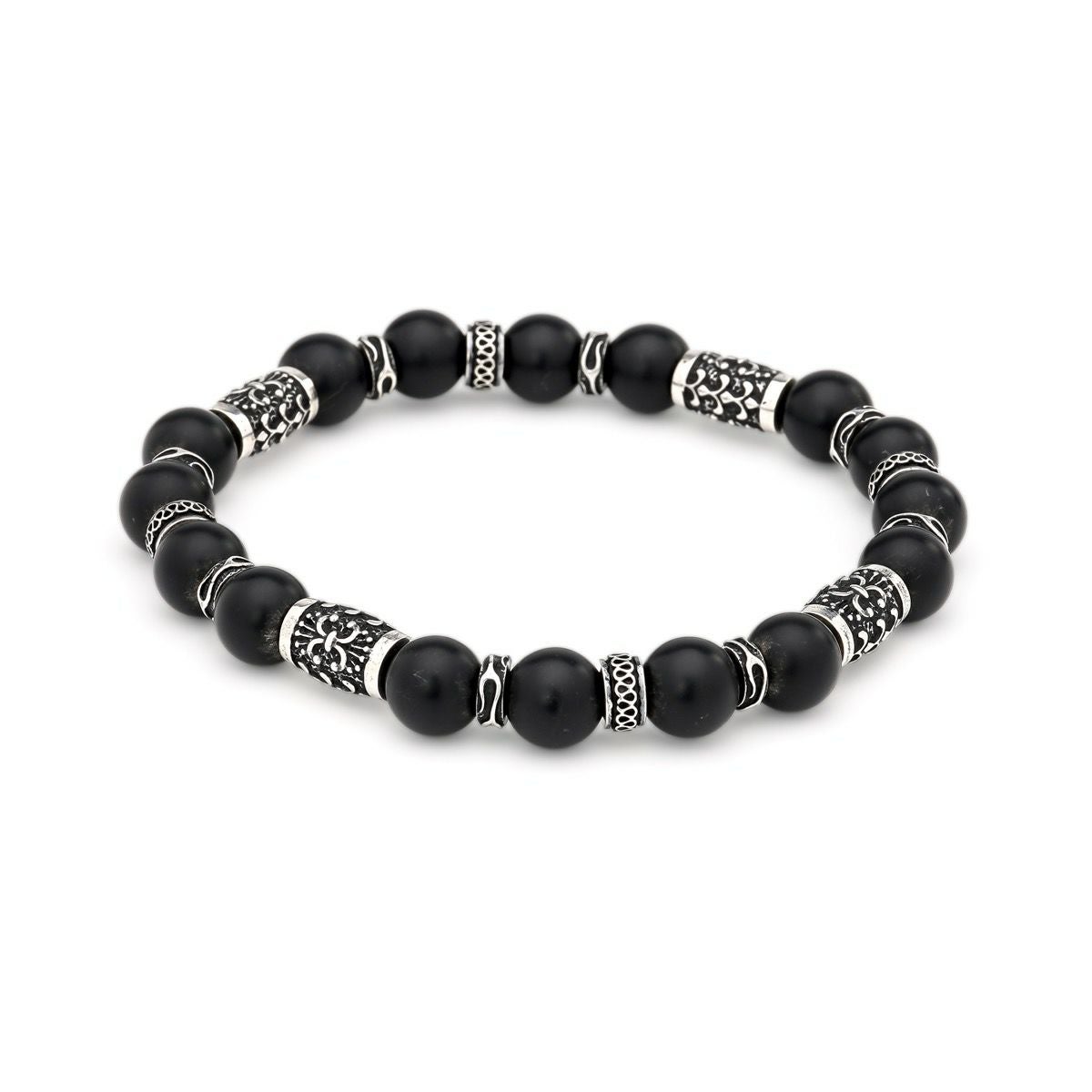 レザーズアンドトレジャーズ 8mmマットオニキスビーズブレスレット/B