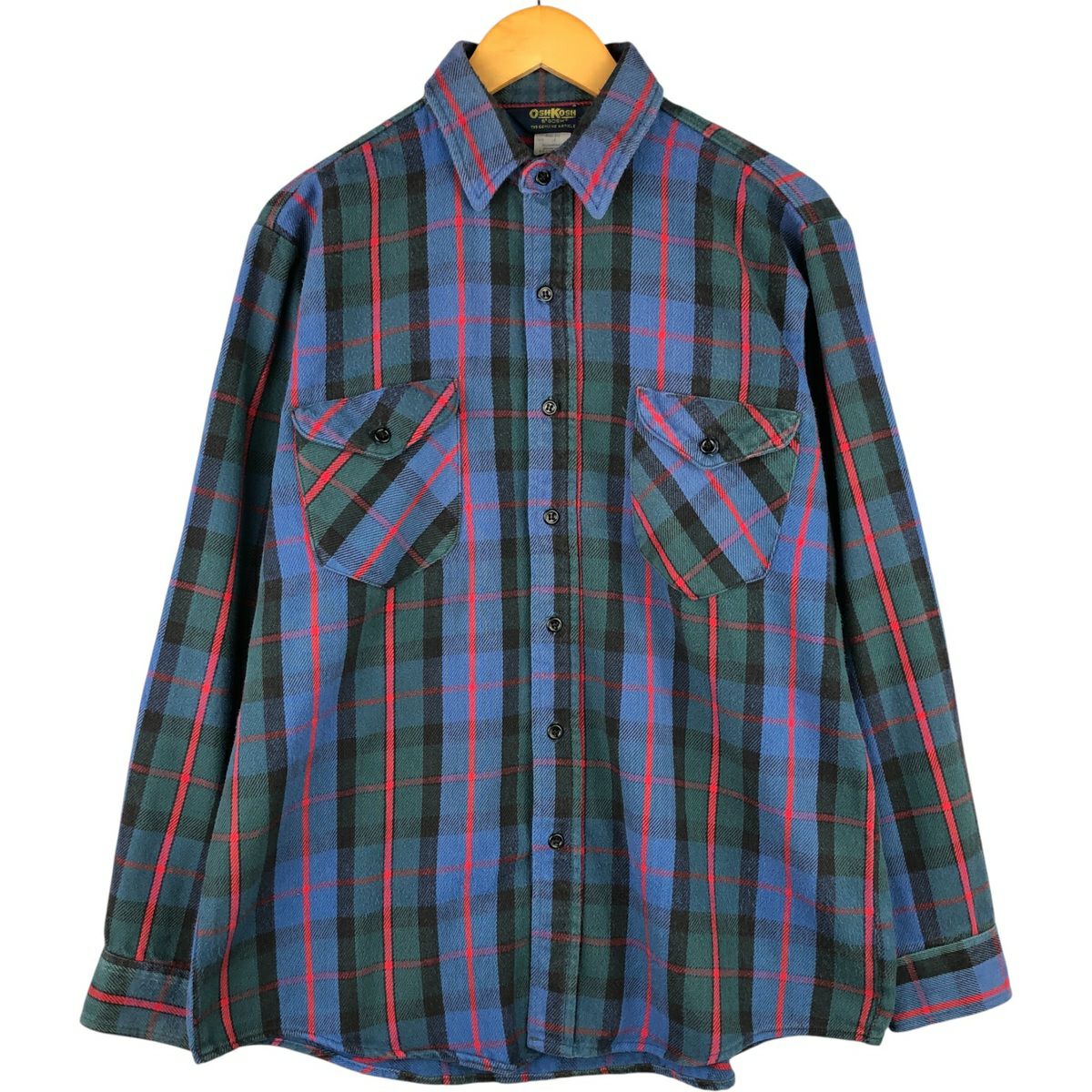 古着 80年代～ オシュコシュ Osh kosh 長袖 ヘビーネルチェックシャツ