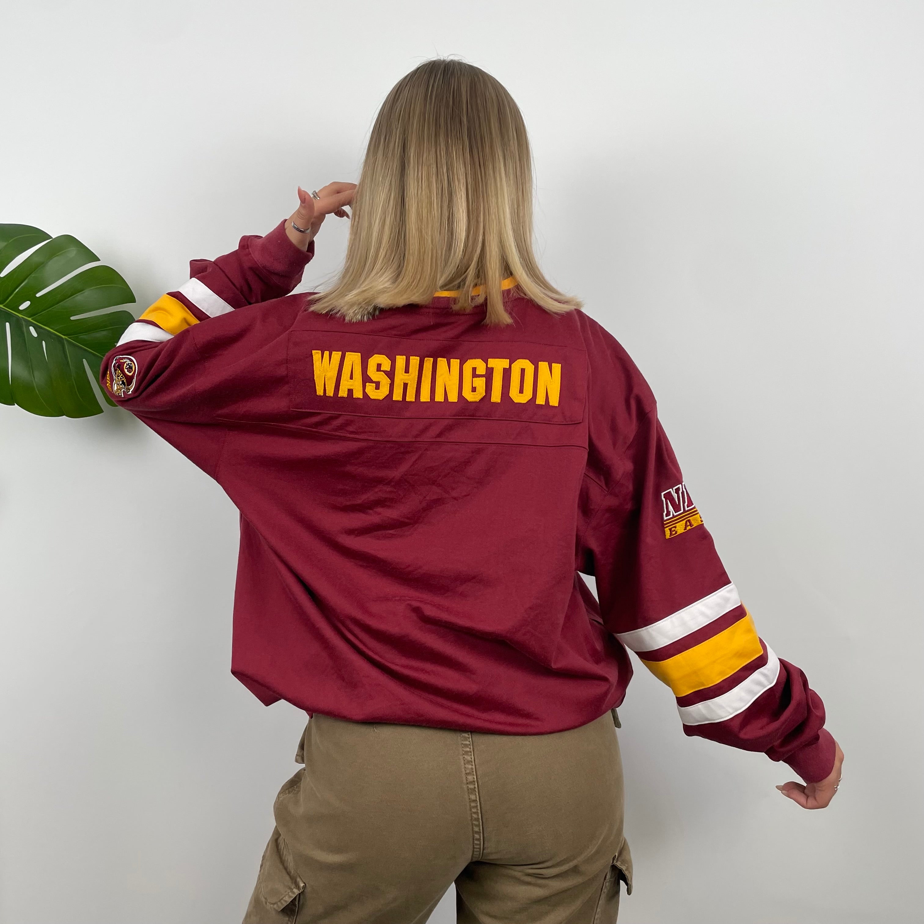 NFL Washington Redskins Red Embroidered Spell Out Sweatshirt (XL
