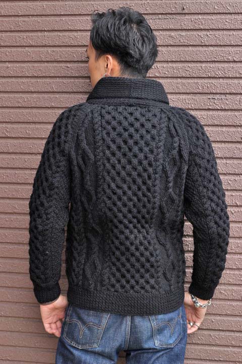 送料無料]「INVERALLAN」 6A SHAWL CARDIGAN Col. Black インバー