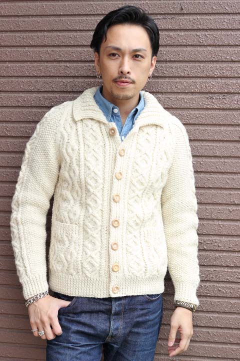 送料無料]「INVERALLAN」 3A STANDARD LUMBER CARDIGAN Col. Natural