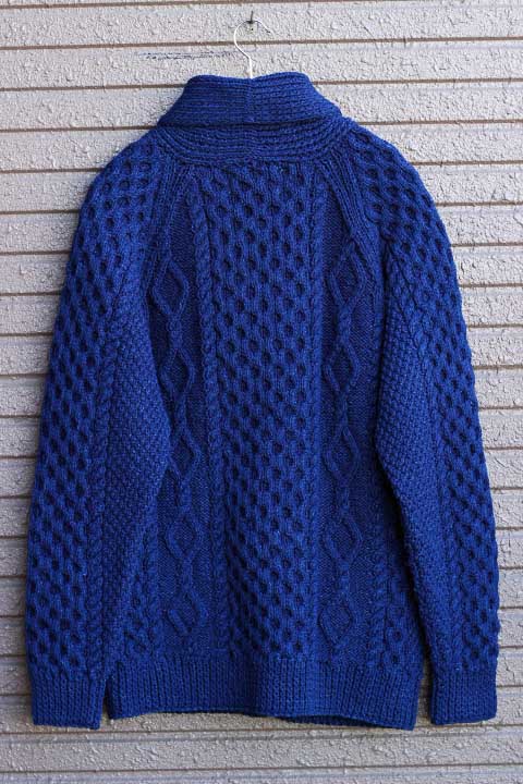INVERALLAN」 6A SHAWL COLLAR CARDIGAN INDIGO COTTON インバーアラン