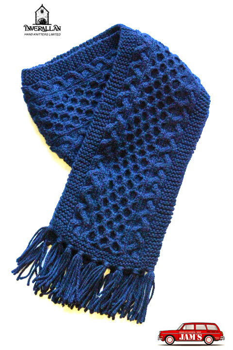 INVERALLAN」 12A HANDKNIT SOLID MUFFLER Col. Navy インバーアラン