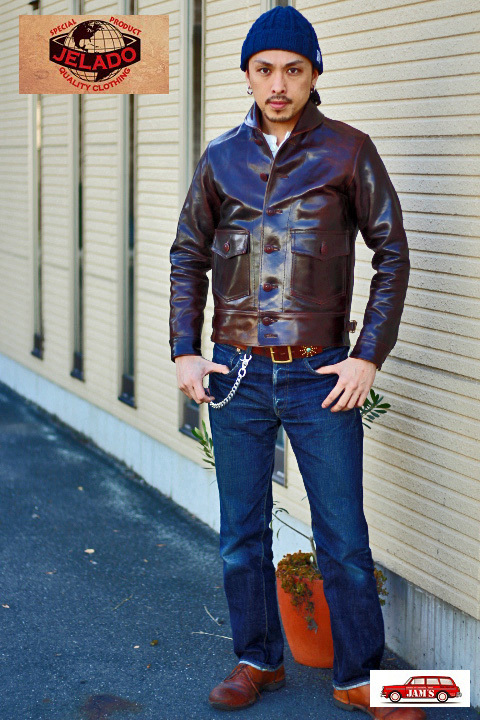 JELADO」 Vanquish ジェラード レザーコサックジャケット ホースハイド