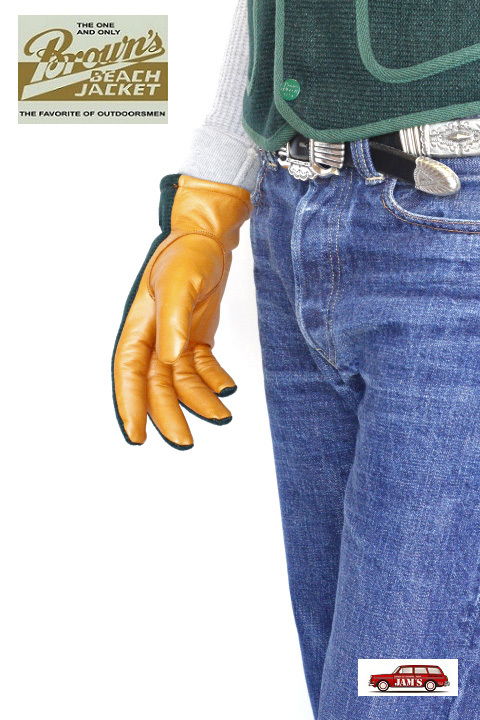 Browns BEACH」 LEATHER GLOVES ブラウンズビーチ レザーコンビ