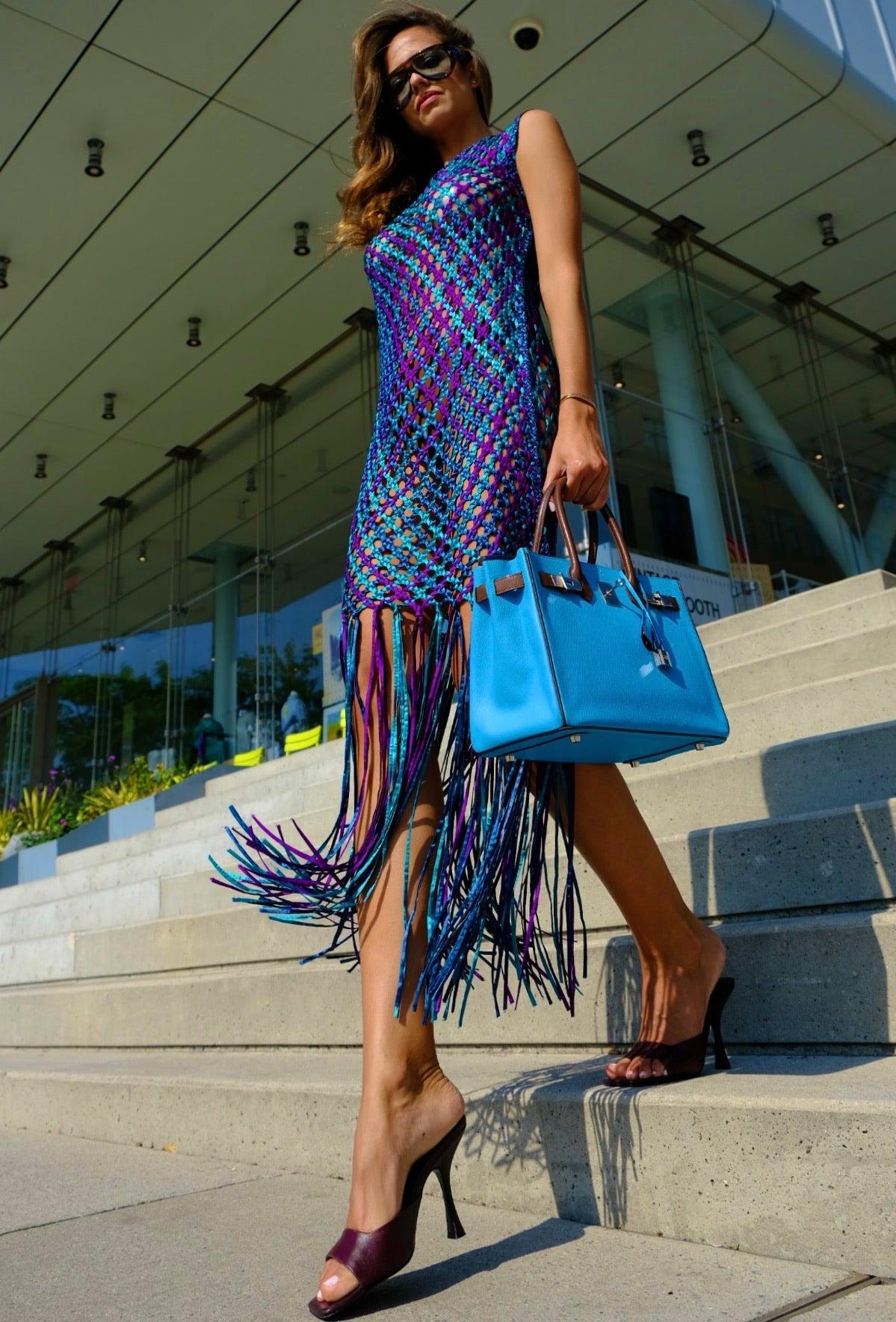 Hermès HSS Birkin 30 Bleu Aztec and Havane Chevre Palladium