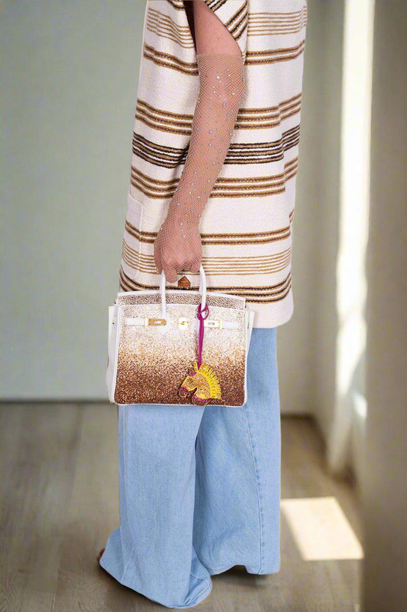 Hermès Ombré GeeGee Camail Charm Custom Swarovski | JANEFINDS