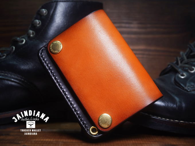 TRWS-VLB2 手染めのサドルレザーのトラッカーウォレット