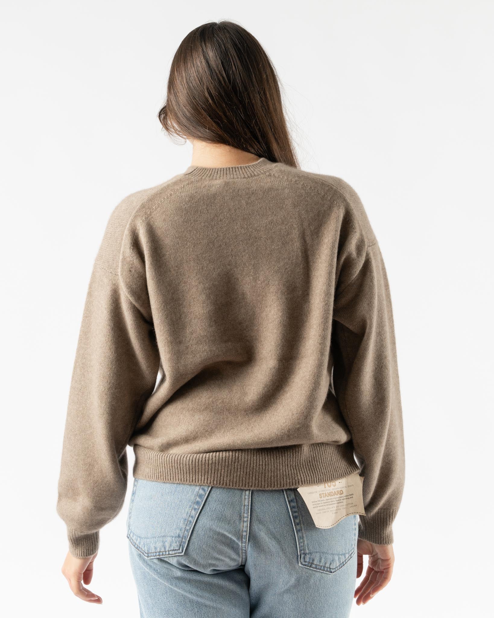 Auralee Baby Cashmere Knit Pull Over in Natural Brown Curated at
