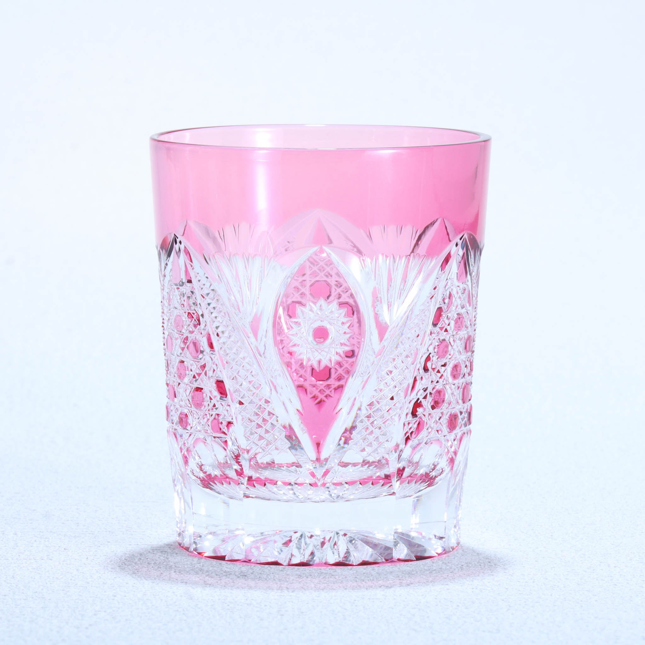 綾ガラス グラス | 綾切子 オールドファッション | 金赤 | グラス