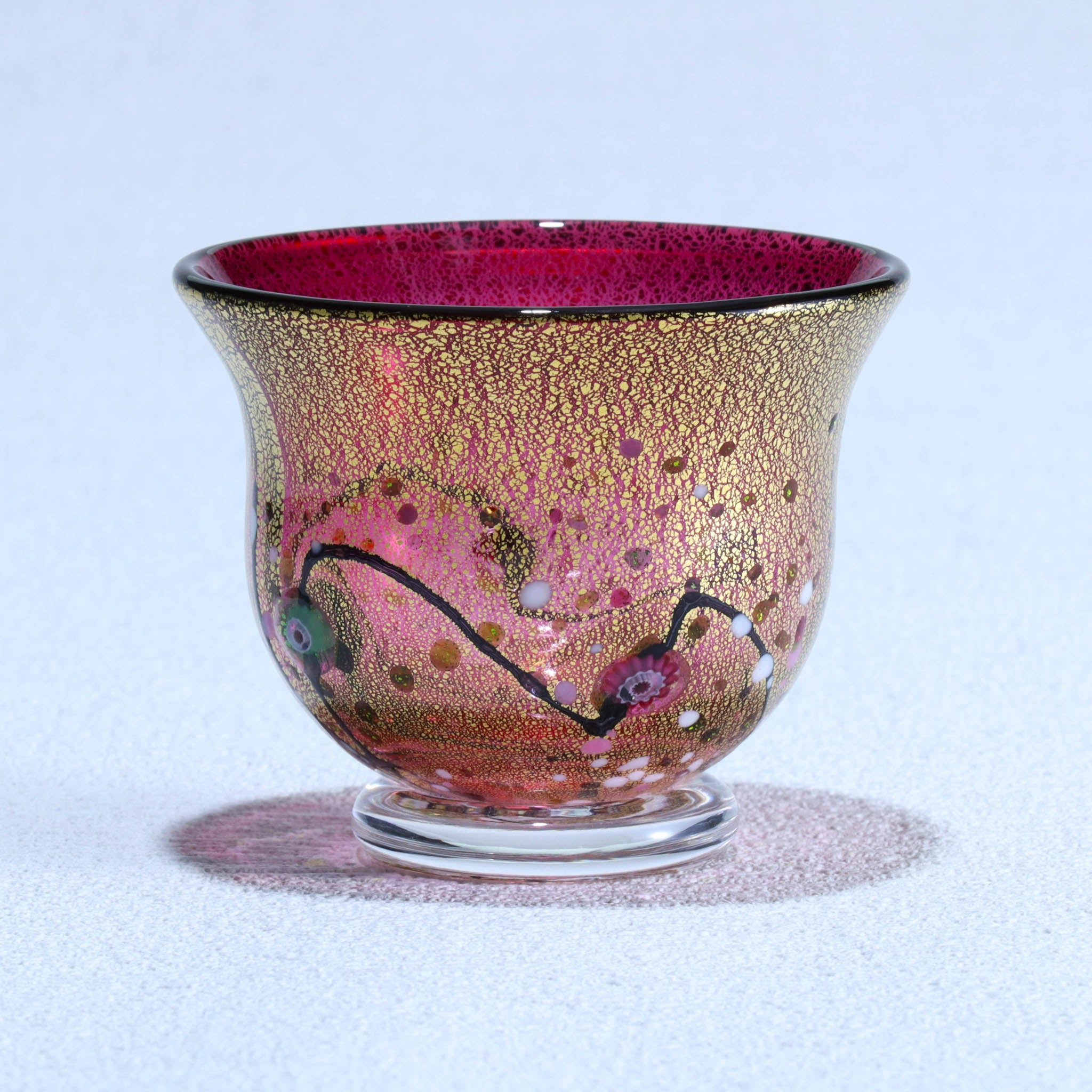 綾ガラス 酒器 | 光琳 雅 ぐい呑み | 金赤 | グラスアート黒木