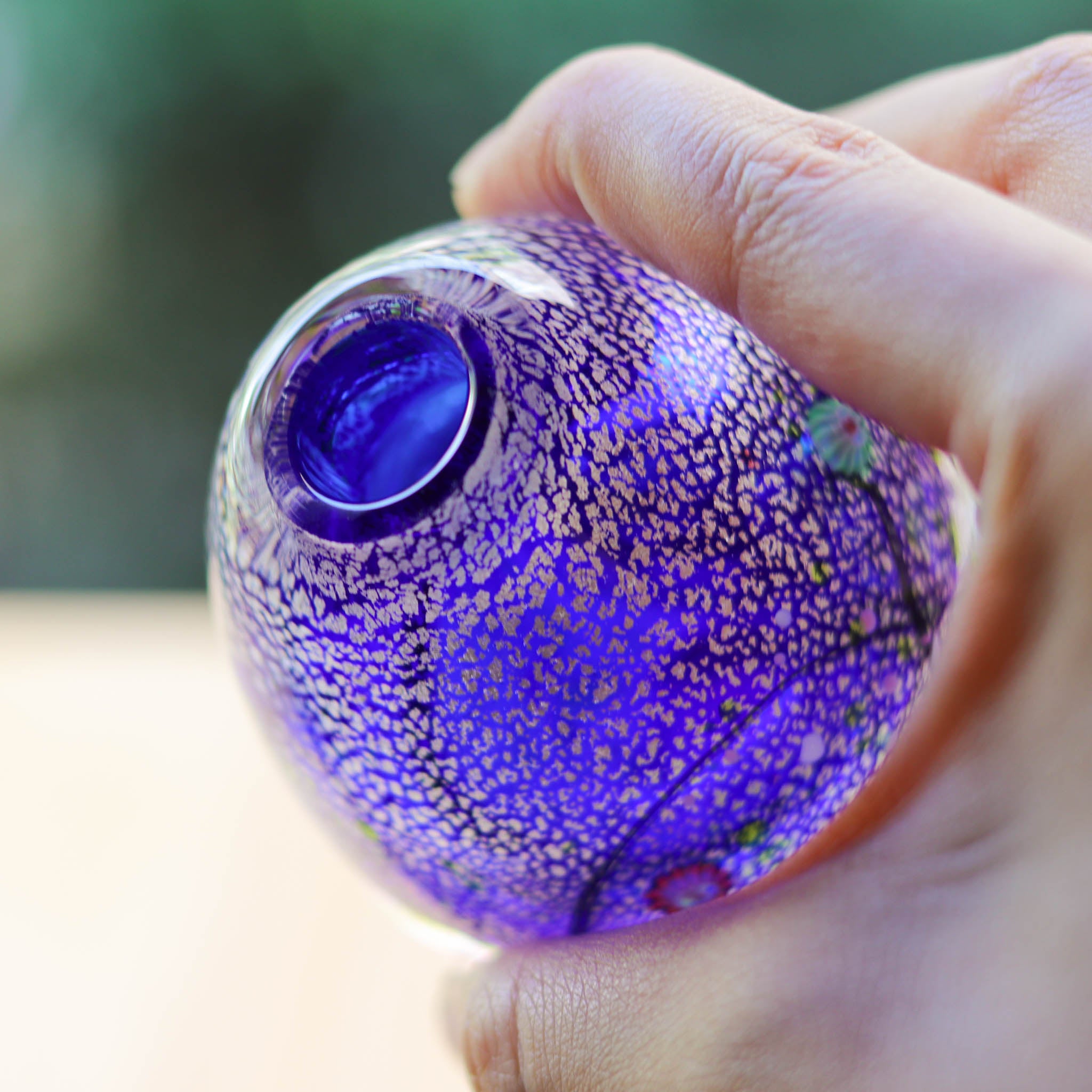 綾ガラス 一輪挿し | 光琳 爽 | コバルトブルー | グラスアート黒木