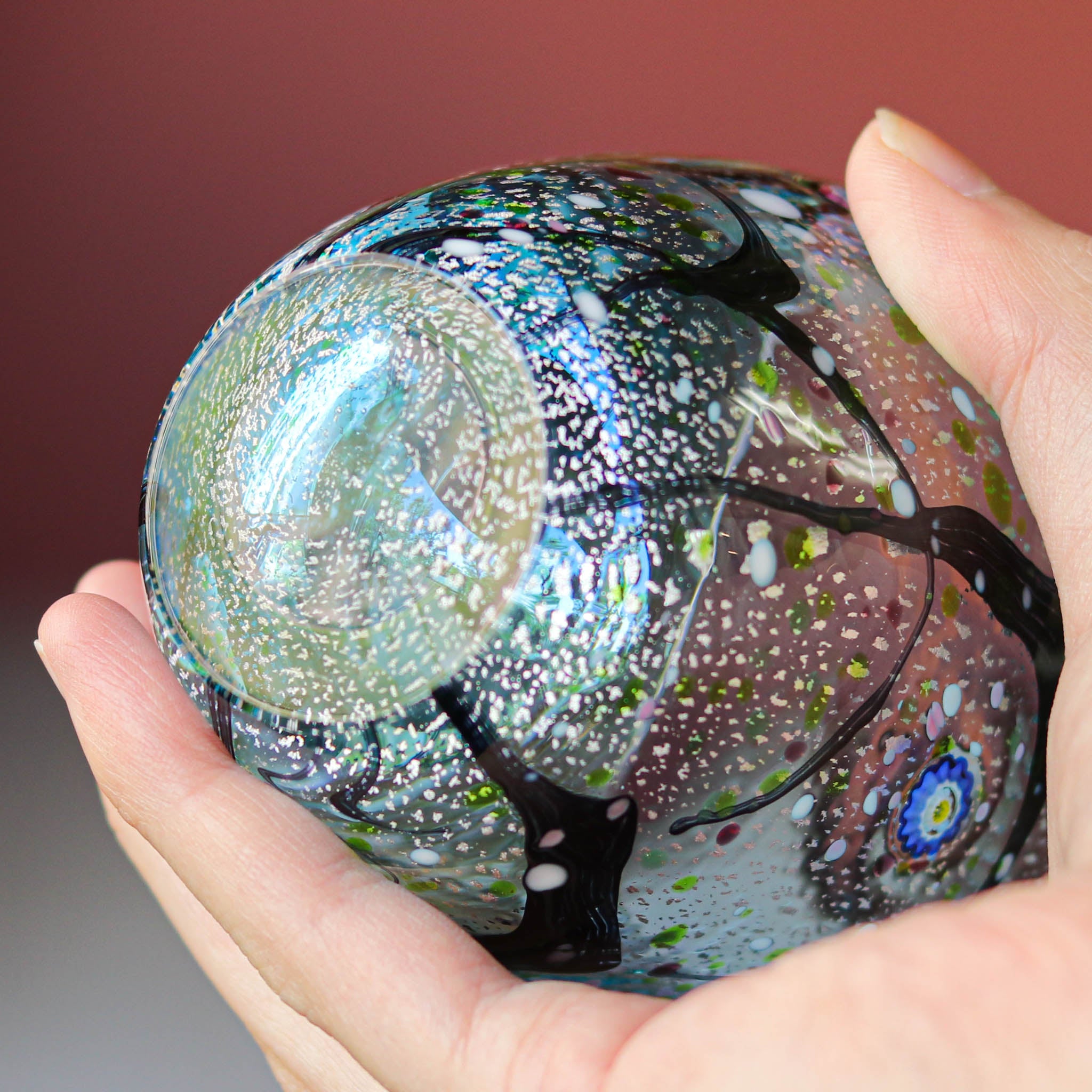 綾ガラス グラス | 光琳 爽 ロック | オーシャンブルー | グラスアート黒木