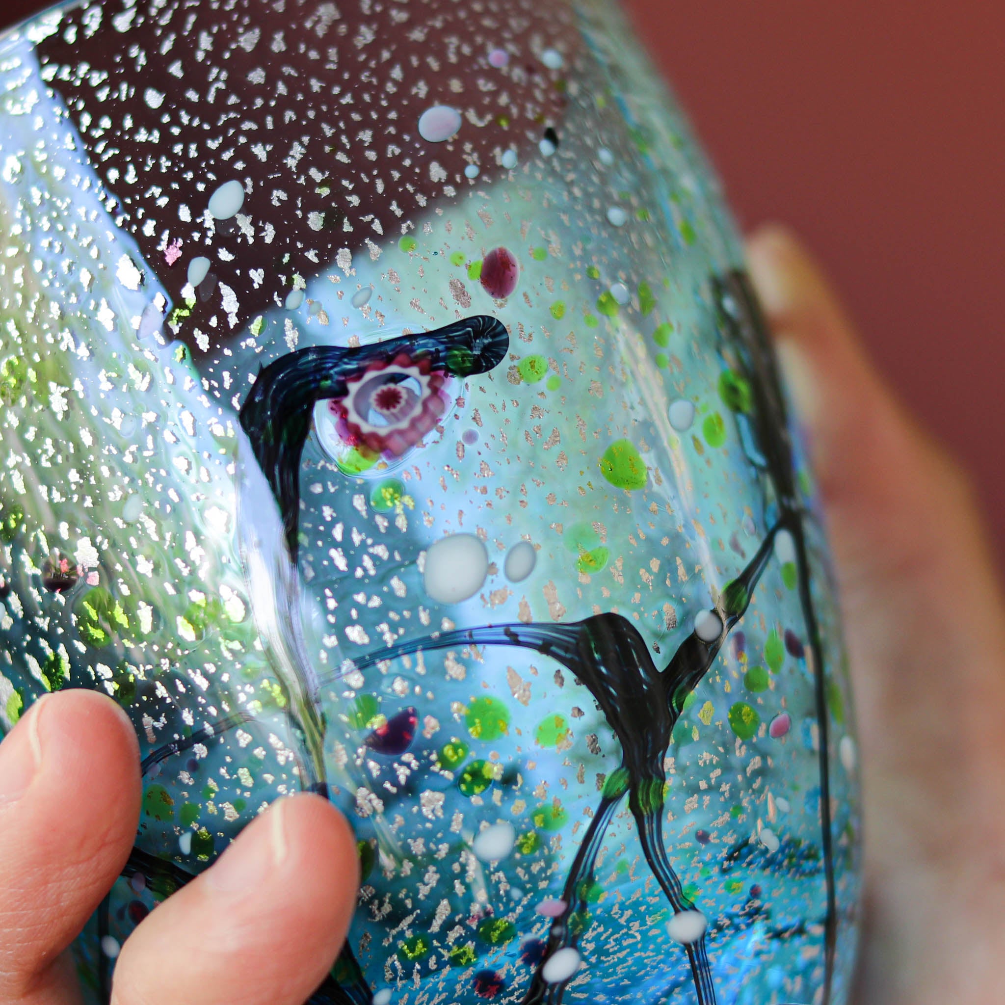 綾ガラス グラス | 光琳 爽 ロック | オーシャンブルー | グラスアート黒木