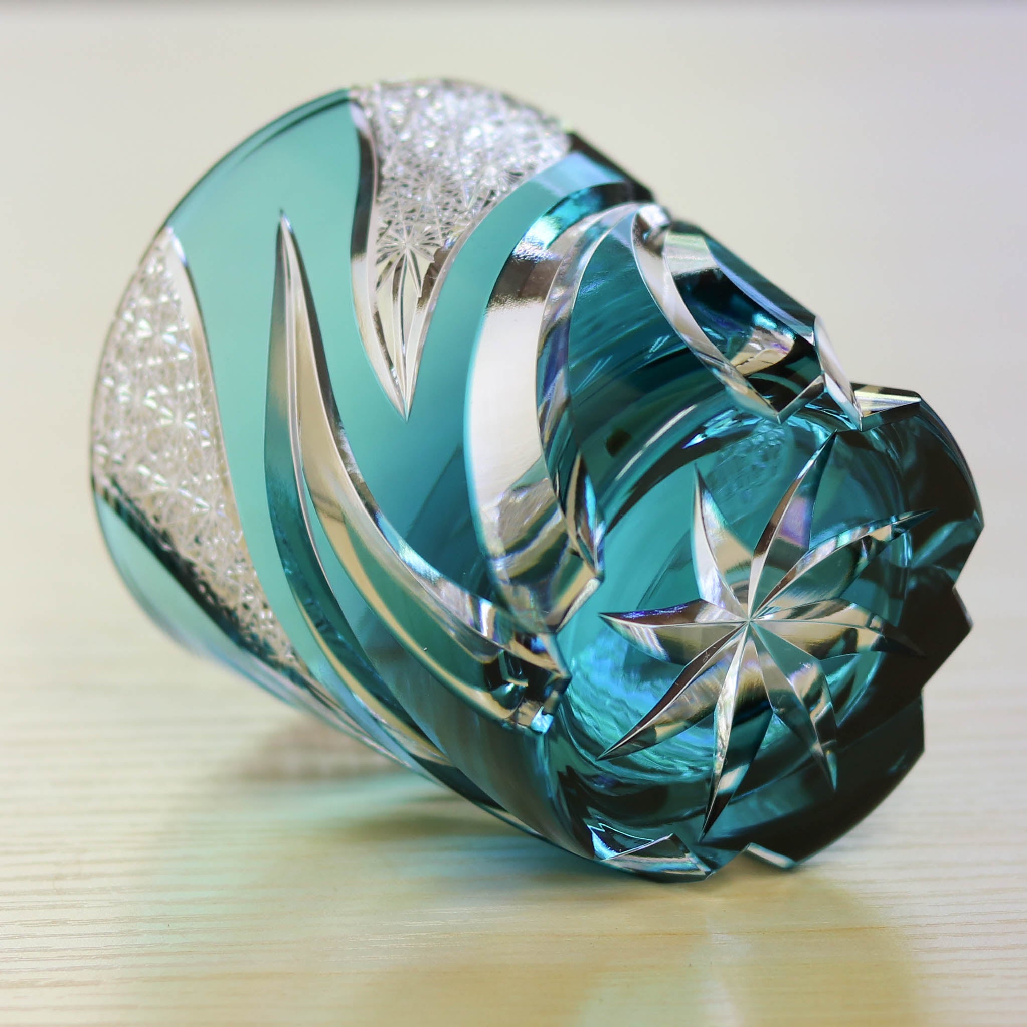 江戸切子 ロックグラス | homura 焔 | 緑 | haku硝子