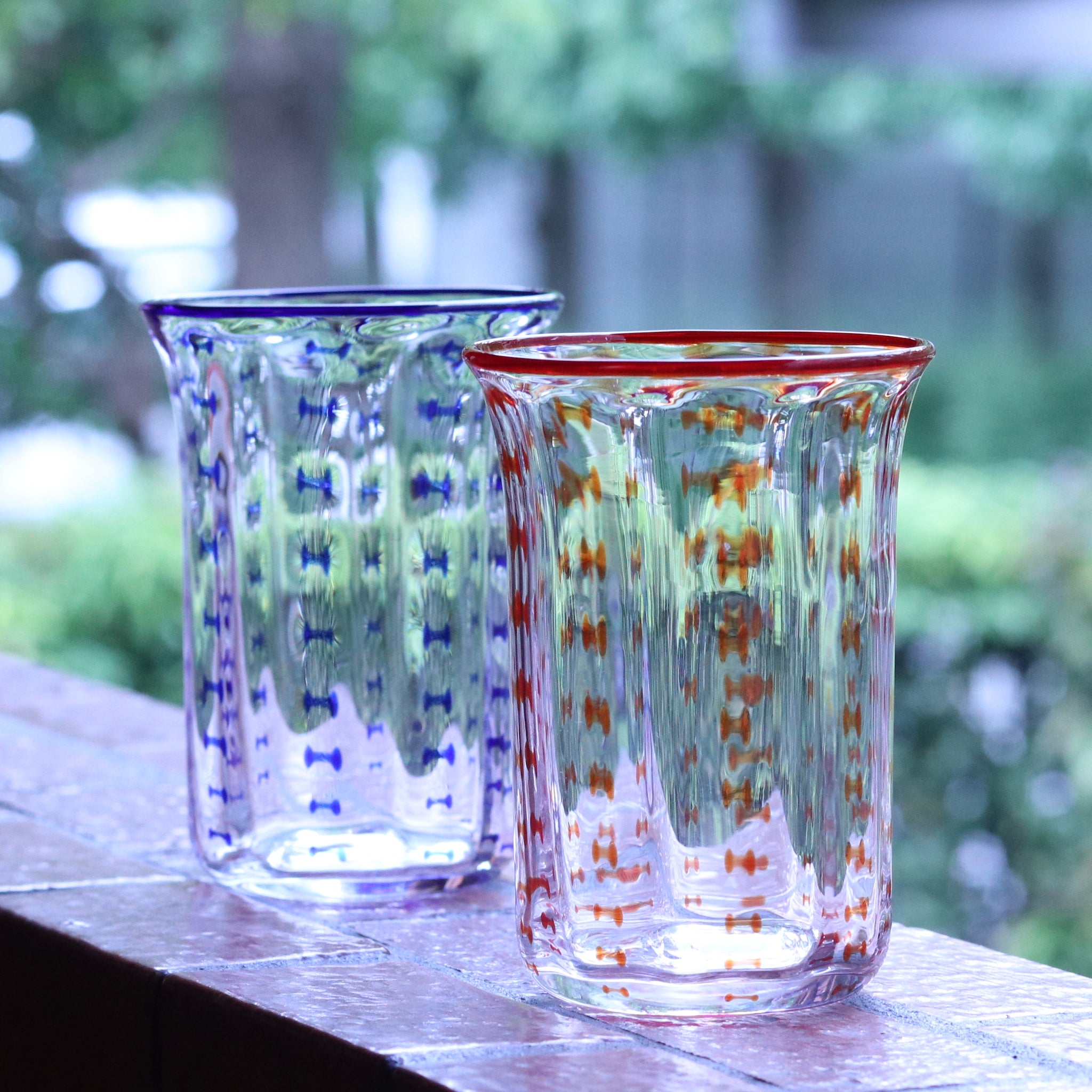 在庫限り】肥前びーどろ グラス | 縄文タンブラー | 赤 | 副島硝子