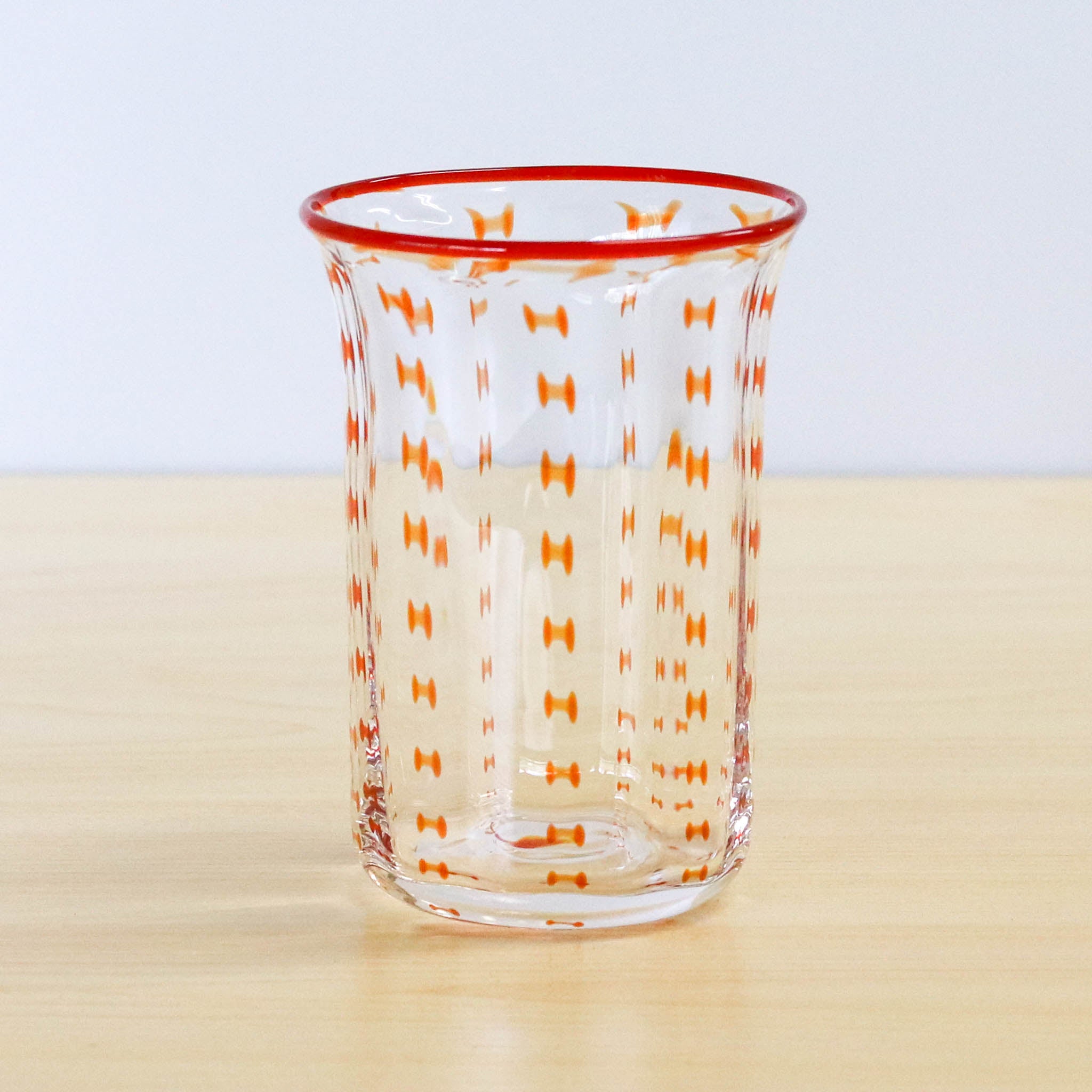 在庫限り】肥前びーどろ グラス | 縄文タンブラー | 赤 | 副島硝子
